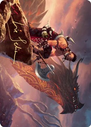 Image of Dragonkin Berserker Art Card (Gold-Stamped Signature) [Kaldheim Art Series]