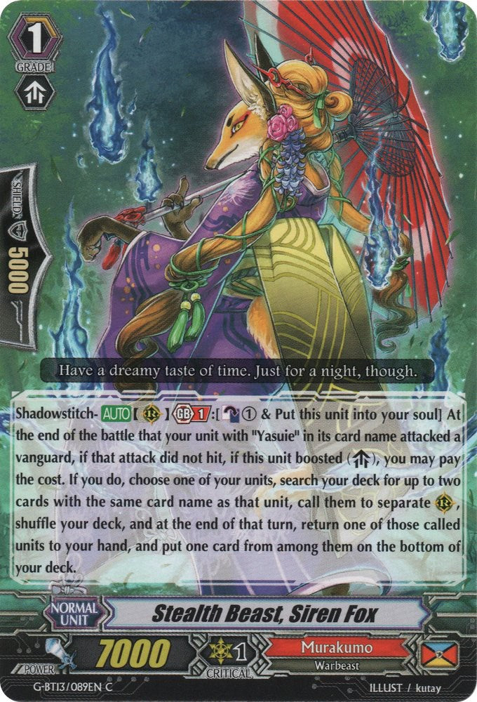 Image of Stealth Beast, Siren Fox (G-BT13/089EN) [Ultimate Stride]