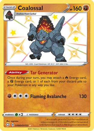 Image of Coalossal (SV069/SV122) [Sword & Shield: Shining Fates]