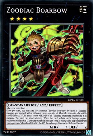 Image of Zoodiac Boarbow [OP15-EN005] Super Rare