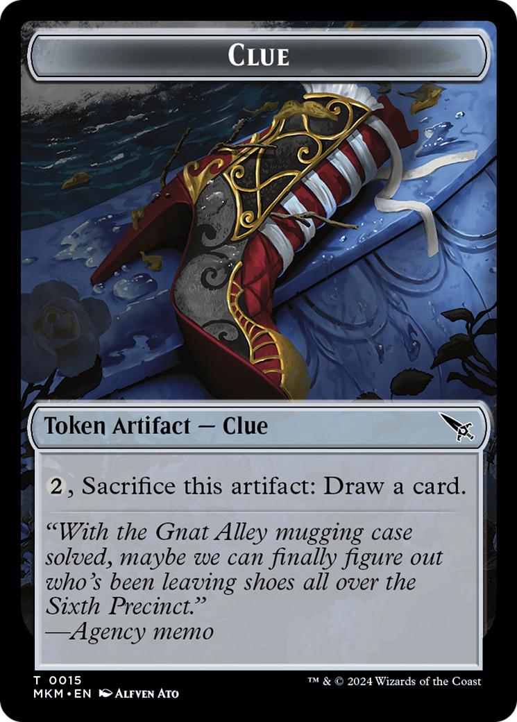 Image of Clue (0015) // A 0042 Double-Sided Token [Murders at Karlov Manor Tokens]