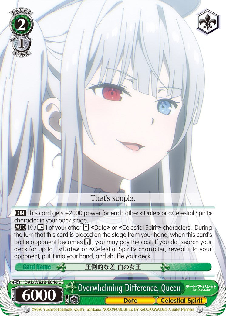 Image of Overwhelming Difference, Queen (DAL/WE33-E046 C) (Parallel Foil) [Date A Bullet]