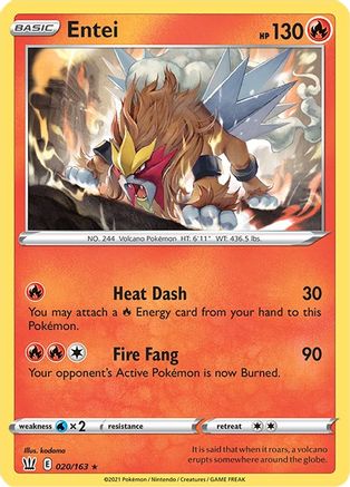 Image of Entei (020/163) [Sword & Shield: Battle Styles]