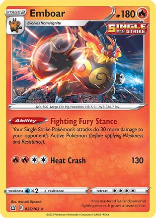 Image of Emboar (025/163) [Sword & Shield: Battle Styles]