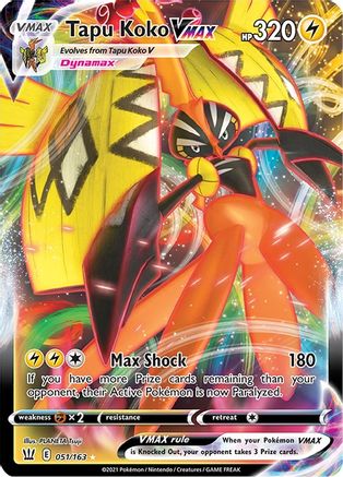 Image of Tapu Koko VMAX (051/163) [Sword & Shield: Battle Styles]