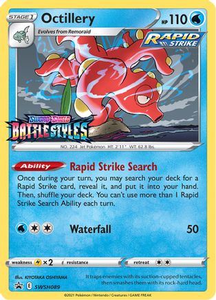 Image of Octillery (SWSH089) (Prerelease Promo) [Sword & Shield: Black Star Promos]