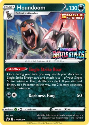 Image of Houndoom (SWSH090) (Prerelease Promo) [Sword & Shield: Black Star Promos]