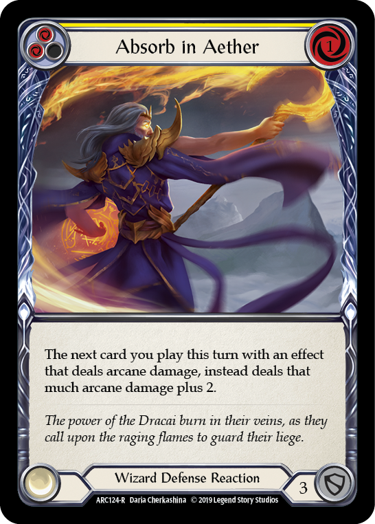 Image of Absorb in Aether (Yellow) [ARC124-R] (Arcane Rising)  1st Edition Rainbow Foil
