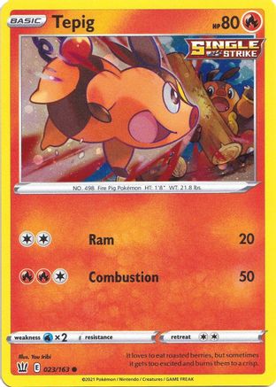 Image of Tepig (023/163) (Cosmos Holo) [Sword & Shield: Battle Styles]