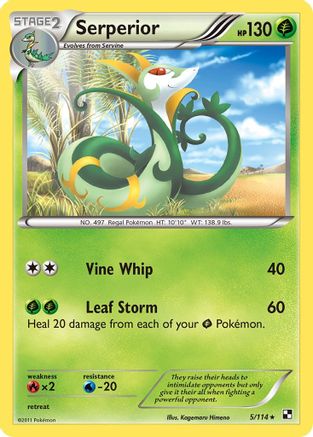 Image of Serperior (5/114) (Green Tornado) (Theme Deck Exclusive) [Black & White: Base Set]
