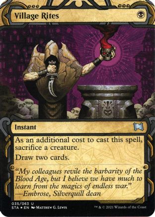 Image of Village Rites (Foil Etched) [Strixhaven: School of Mages Mystical Archive]
