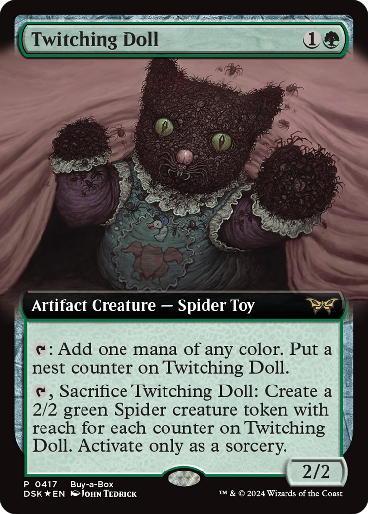 Image of Twitching Doll (Extended Art) (Buy-a-box) [Duskmourn: House of Horror Promos]
