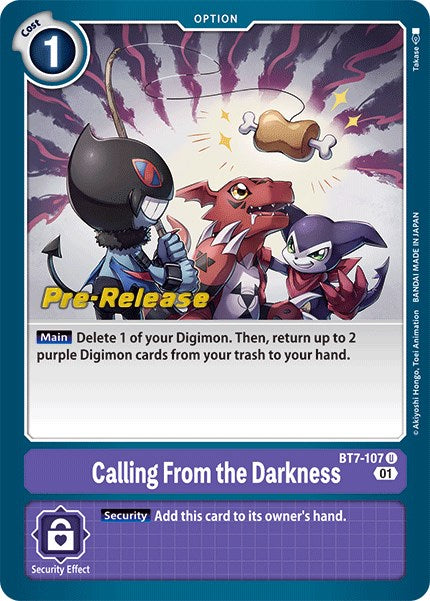 Image of Calling From the Darkness [BT7-107] [Next Adventure Pre-Release Cards]