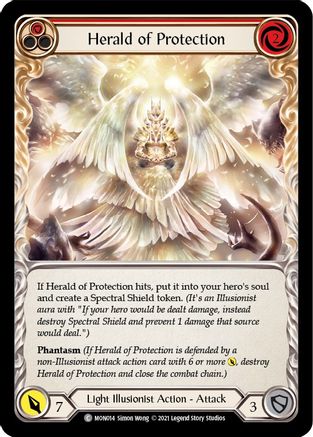 Image of Herald of Protection (Red) [U-MON014-RF] (Monarch Unlimited)  Unlimited Rainbow Foil