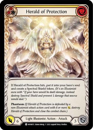 Image of Herald of Protection (Yellow) [MON015-RF] (Monarch)  1st Edition Rainbow Foil