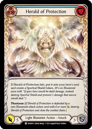 Image of Herald of Protection (Blue) [MON016] (Monarch)  1st Edition Normal