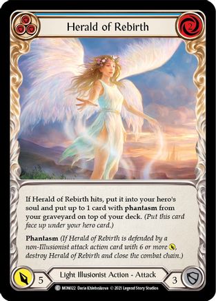 Image of Herald of Rebirth (Blue) [MON022-RF] (Monarch)  1st Edition Rainbow Foil