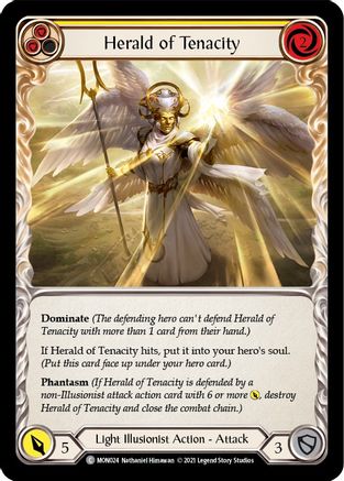Image of Herald of Tenacity (Yellow) [MON024] (Monarch)  1st Edition Normal