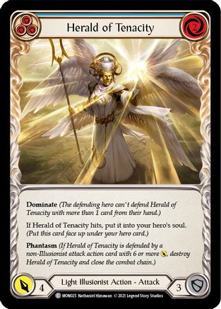 Image of Herald of Tenacity (Blue) [U-MON025-RF] (Monarch Unlimited)  Unlimited Rainbow Foil