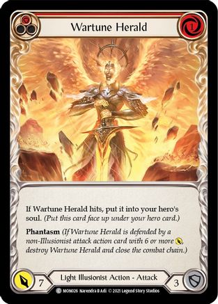 Image of Wartune Herald (Red) [U-MON026-RF] (Monarch Unlimited)  Unlimited Rainbow Foil
