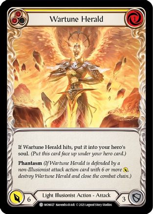 Image of Wartune Herald (Yellow) [MON027-RF] (Monarch)  1st Edition Rainbow Foil