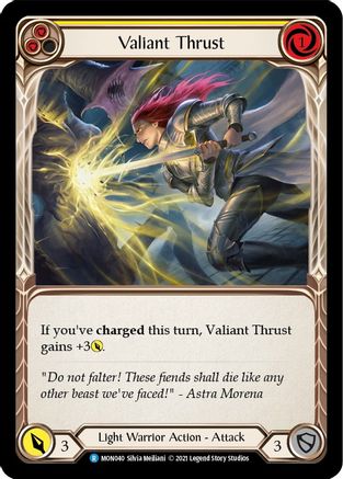 Image of Valiant Thrust (Yellow) [U-MON040] (Monarch Unlimited)  Unlimited Normal