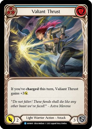 Image of Valiant Thrust (Blue) [MON041] (Monarch)  1st Edition Normal