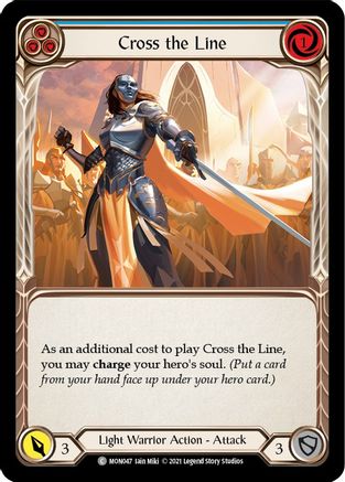 Image of Cross the Line (Blue) [MON047-RF] (Monarch)  1st Edition Rainbow Foil