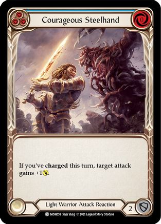 Image of Courageous Steelhand (Blue) [MON059] (Monarch)  1st Edition Normal