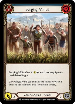 Image of Surging Militia (Blue) [U-MON289-RF] (Monarch Unlimited)  Unlimited Rainbow Foil