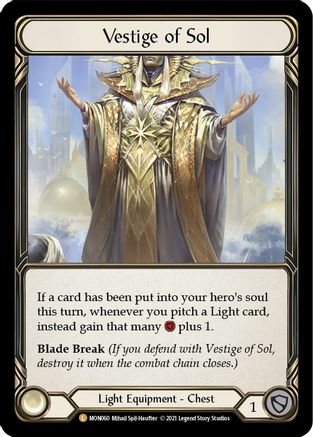 Image of Vestige of Sol [U-MON060-RF] (Monarch Unlimited)  Unlimited Rainbow Foil
