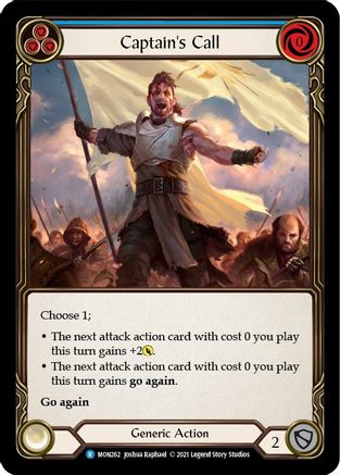 Image of Captain's Call (Blue) [MON262] (Monarch)  1st Edition Normal