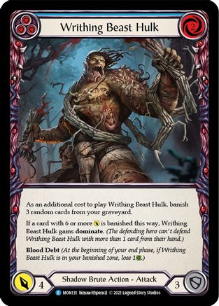 Image of Writhing Beast Hulk (Blue) [U-MON131-RF] (Monarch Unlimited)  Unlimited Rainbow Foil