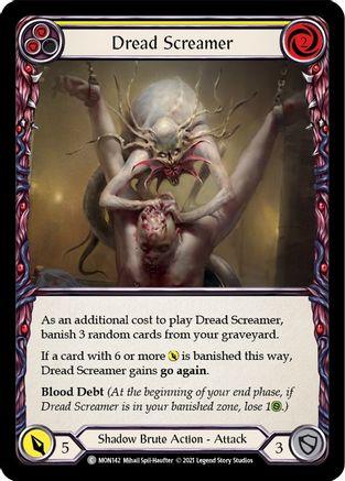 Image of Dread Screamer (Yellow) [MON142-RF] (Monarch)  1st Edition Rainbow Foil