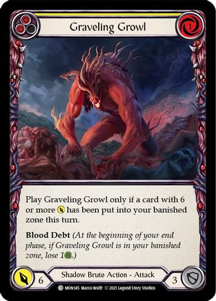 Image of Graveling Growl (Yellow) [U-MON145-RF] (Monarch Unlimited)  Unlimited Rainbow Foil
