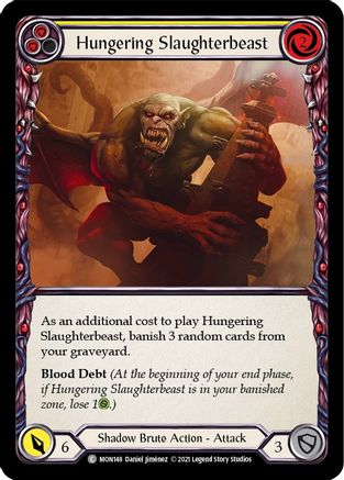 Image of Hungering Slaughterbeast (Yellow) [MON148-RF] (Monarch)  1st Edition Rainbow Foil