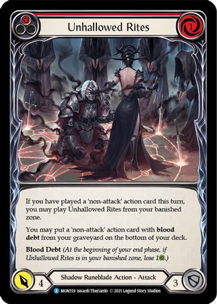 Image of Unhallowed Rites (Red) [MON159-RF] (Monarch)  1st Edition Rainbow Foil