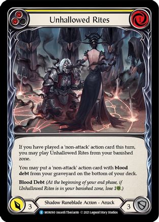 Image of Unhallowed Rites (Yellow) [MON160-RF] (Monarch)  1st Edition Rainbow Foil