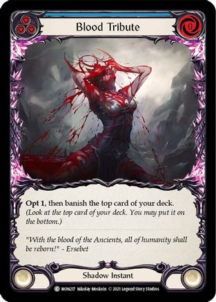 Image of Blood Tribute (Blue) [U-MON217-RF] (Monarch Unlimited)  Unlimited Rainbow Foil