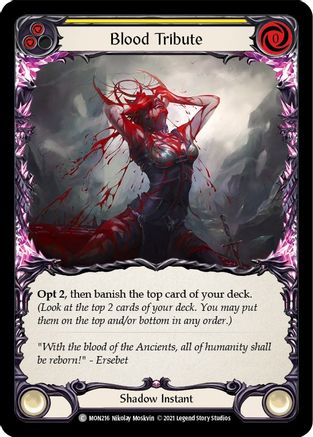 Image of Blood Tribute (Yellow) [U-MON216-RF] (Monarch Unlimited)  Unlimited Rainbow Foil