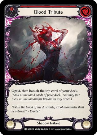 Image of Blood Tribute (Red) [MON215-RF] (Monarch)  1st Edition Rainbow Foil