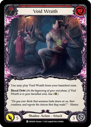 Image of Void Wraith (Red) [MON209-RF] (Monarch)  1st Edition Rainbow Foil