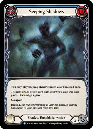 Image of Seeping Shadows (Blue) [MON167-RF] (Monarch)  1st Edition Rainbow Foil