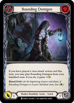 Image of Bounding Demigon (Blue) [U-MON170-RF] (Monarch Unlimited)  Unlimited Rainbow Foil