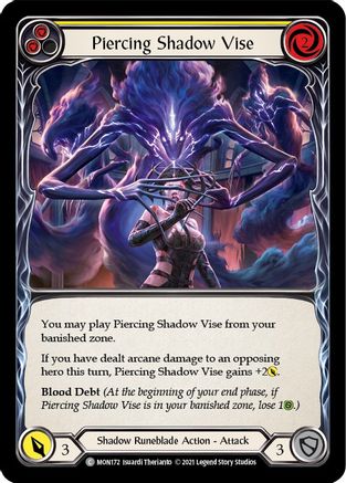 Image of Piercing Shadow Vise (Yellow) [MON172-RF] (Monarch)  1st Edition Rainbow Foil