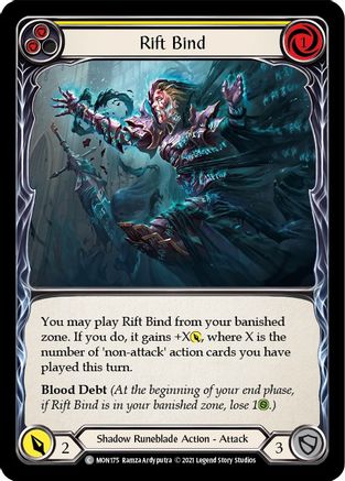 Image of Rift Bind (Yellow) [MON175-RF] (Monarch)  1st Edition Rainbow Foil