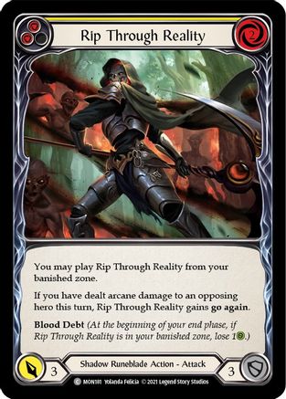 Image of Rip Through Reality (Yellow) [MON181-RF] (Monarch)  1st Edition Rainbow Foil