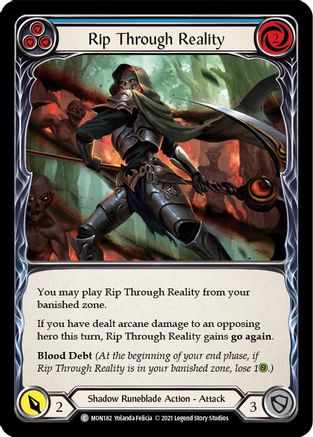 Image of Rip Through Reality (Blue) [MON182] (Monarch)  1st Edition Normal