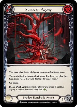 Image of Seeds of Agony (Yellow) [U-MON184-RF] (Monarch Unlimited)  Unlimited Rainbow Foil