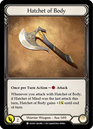 Image of Hatchet of Body [BOL003] (Monarch Boltyn Blitz Deck)